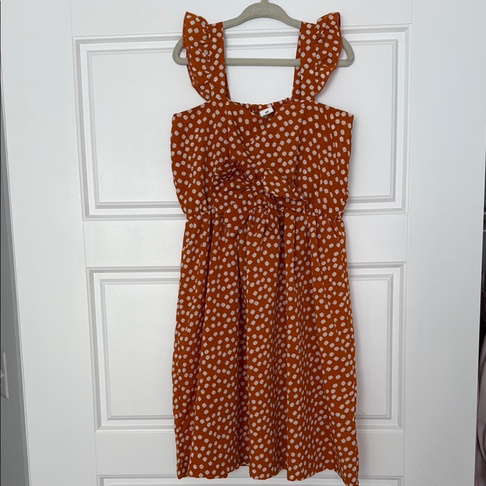 Polka Dot Kids Dress in Orange